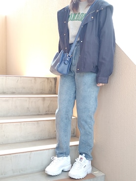 「YECCA VECCA（イェッカヴェッカ）のアイテム（ジャケット/アウター）」を使った、maipoomさん（レディース・157cm）の春コーディネート