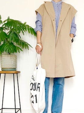 「PLST（プラステ）のアイテム（バッグ）」を使った、minoさん（レディース・163cm）の秋コーディネート