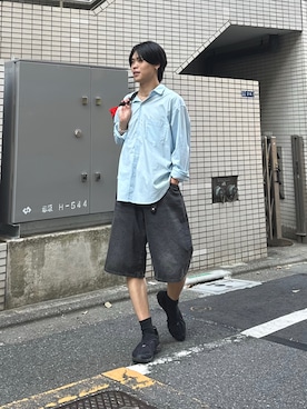 「LUENNA（ルエナ）の【LUENNA】 Wide Collar Loose Fit Shirt /ワイドカラー ルーズフィット シャツ（シャツ/ブラウス）」を使った、Yo_ta  さん（メンズ・178cm）の夏コーディネート