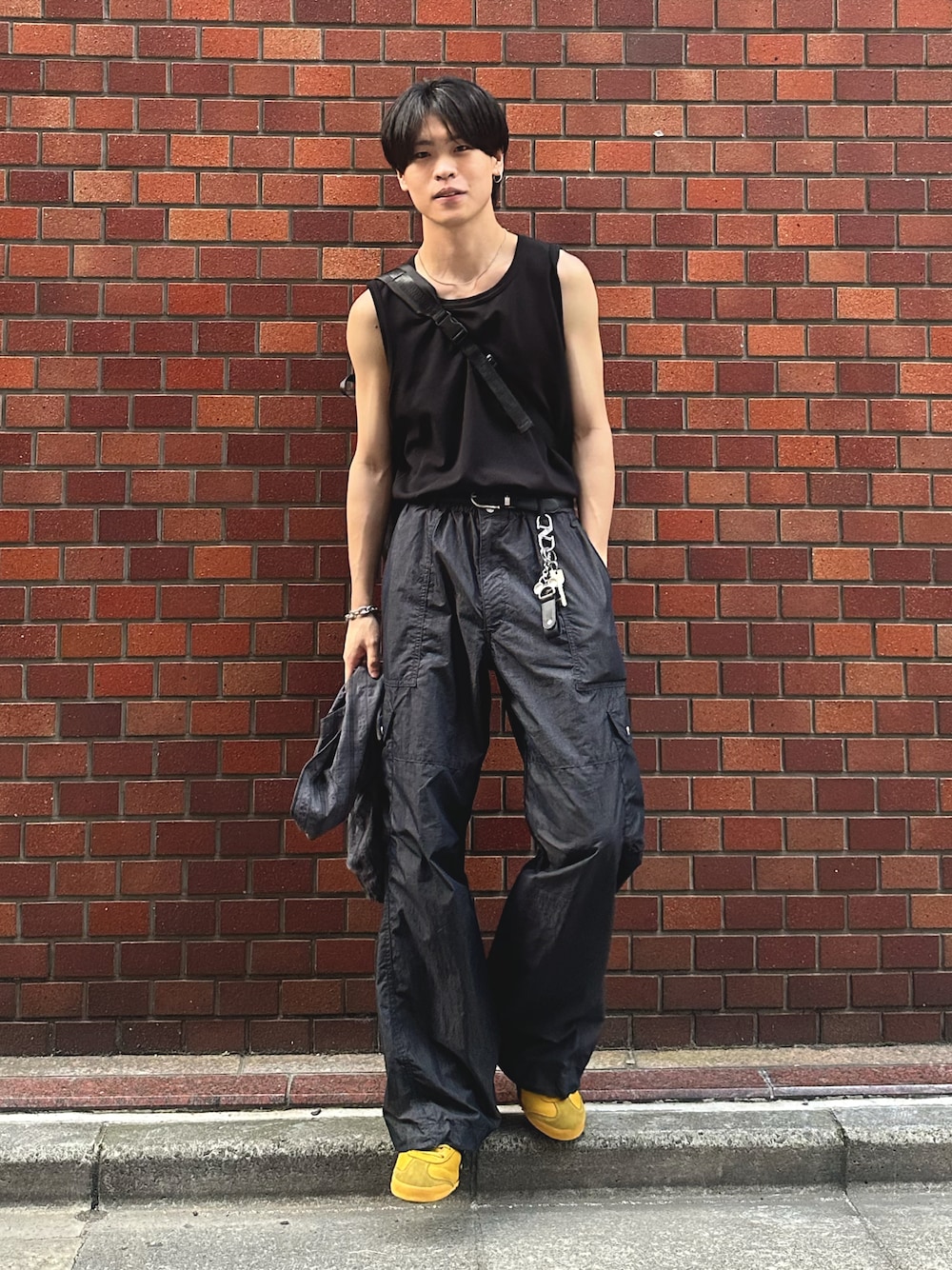 ブラックカーゴパンツ EXAMPLE ブラックカーゴパンツ EXAMPLE