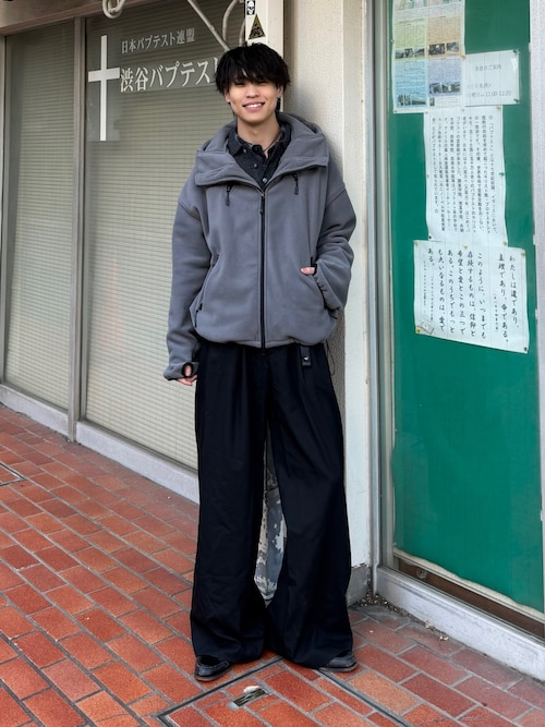 WOOL GABARDINE INTACK WIDE TROUSERS（スラックス）｜LAPIIS（ラピス
