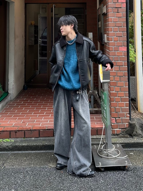 セール】Two tuck wide flare denim / 2タックワイドフレアデニム