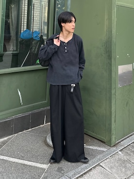 「Never mind the XU / Chikashitsu+（ネバーマインド ザ エックスユー / チカシツプラス）の【nmtc+】2way coating pocket shoulder bag / 【エヌエムティーシープラス】ツーウェイコーティングポケットショルダーバッグ（ショルダーバッグ）」を使った、Yo_ta  さん（メンズ・178cm）の秋コーディネート
