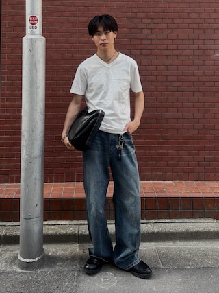 「Regen Glanz（レーゲングランツ）のarticulated narrow flared denim pants / アーティキュレイテッドナローフレアデニムパンツ（デニムパンツ）」を使った、Yo_ta  さん（メンズ・178cm）の春コーディネート