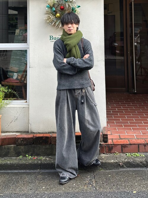 セール】Two tuck wide flare denim / 2タックワイドフレアデニム