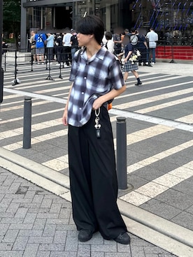 「アイテム（スラックス）」を使った、Yo_ta  さん（メンズ・178cm）の夏コーディネート