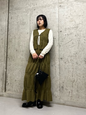 「KBF（ケイビーエフ）のアイテム（セットアップ）」を使った、いの  さん（レディース・157cm）の冬コーディネート