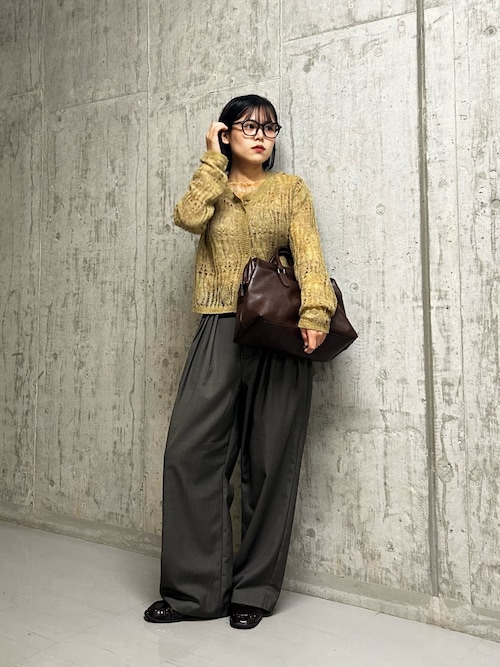 shrimps カーディガン フラワー刺繍ニットカーディガン(グレー) - seventen