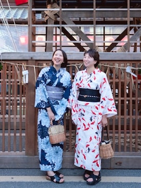 「アイテム（水着/着物・浴衣）」を使った、kimonokeiさん（レディース・165cm）の秋コーディネート