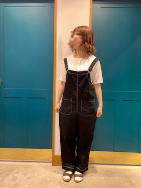 「小花柄」｜「アイテム（オールインワン・サロペット）」を使った、コンドウさん（レディース・160cm）の夏コーディネート