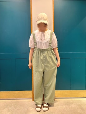 「ehka sopo（エヘカソポ）のアイテム（サロペット/オーバーオール）」を使った、コンドウさん（レディース・160cm）の夏コーディネート