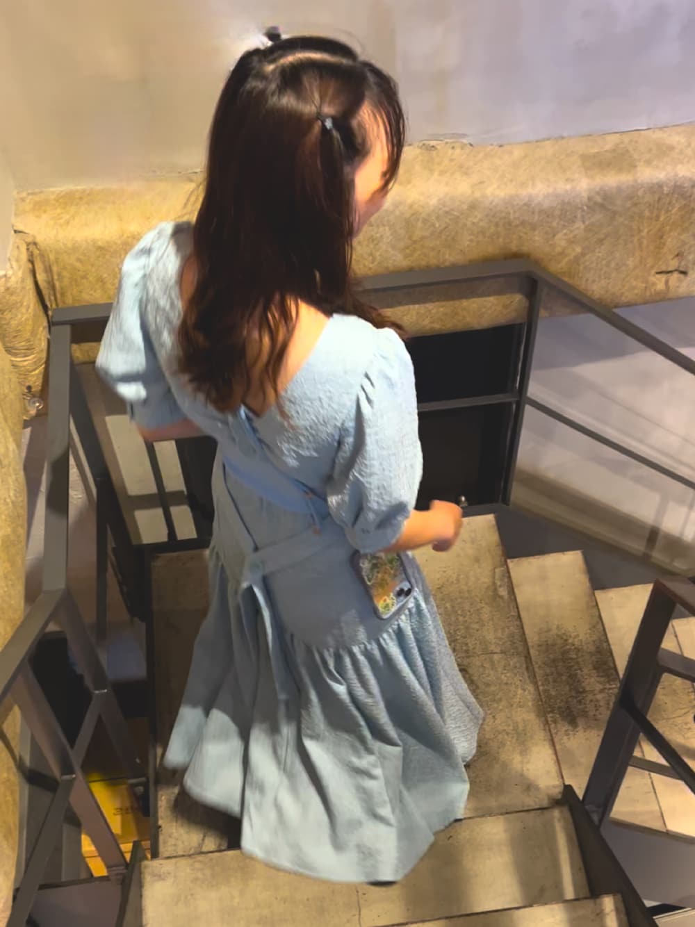 「お洒落さんとつながりたい、ブルー、休日コーデ」｜「riendaのセパレートバックオープンワンピース（ワンピース、ブルー系）」を使った、ｽﾓﾓ 🍑ᐝさん（レディース・160cm）の秋コーディネートの1枚目の写真