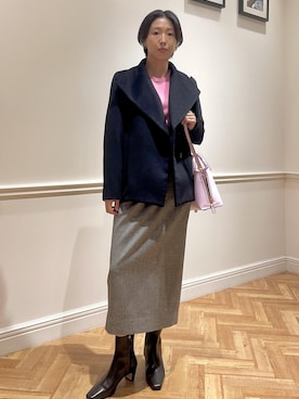 「アイテム（ステンカラーコート）」を使った、yukiさん（レディース・160cm）の秋コーディネート