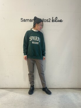 「Samansa Mos2 blue（サマンサモスモスブルー）のアイテム（帽子）」を使った、Renaさん（レディース・163cm）の冬コーディネート