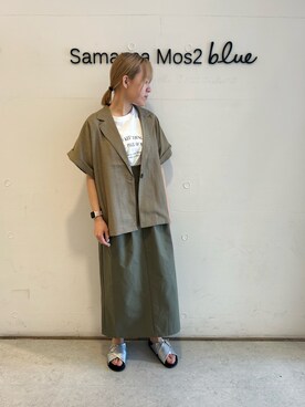 「アイテム（ドレスシューズ、シルバー系）」を使った、Renaさん（レディース・163cm）の夏コーディネート