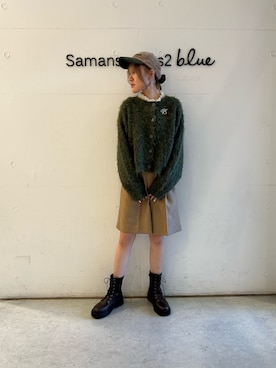 「ehka sopo（エヘカソポ）のアイテム（帽子）」を使った、Renaさん（レディース・163cm）の冬コーディネート