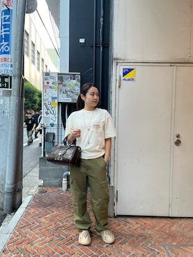 「オリーブ」｜「アイテム（バッグ）」を使った、アイナさん（レディース・156cm）の夏コーディネート