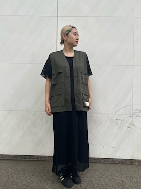 「ミリタリーコーデ」｜「アイテム（ワンピース/ドレス）」を使った、アイナさん（レディース・156cm）の春コーディネート