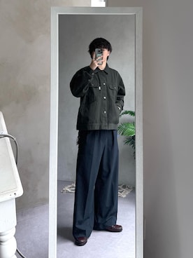 「アイテム（デニムジャケット）」を使った、Ryota Iijimaさん（メンズ・172cm）の秋コーディネート
