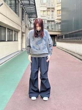 「DANKE SCHON（ダンケシェーン）のアイテム（スウェット）」を使った、吉田美蘭さん（レディース・166cm）の冬コーディネート