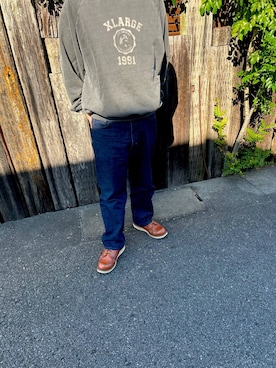 「アイテム（デニムパンツ）」を使った、しょうちゃんさん（メンズ・172cm・40代）の秋コーディネート