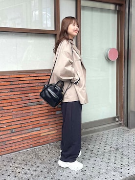 「URBAN RESEARCH（アーバンリサーチ）のアイテム（トレンチコート）」を使った、moeさん（レディース・155cm）の冬コーディネート