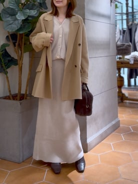 「アイテム（ボストンバッグ）」を使った、TOMOさん（レディース・152cm）の秋コーディネート