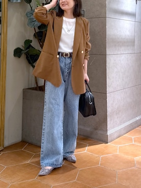 「アイテム（パンプス、グレー系）」を使った、TOMOさん（レディース・152cm）の夏コーディネート