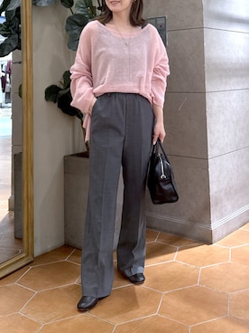 「RIVE DROITE（リヴドロワ）の【安定感◎】ラウンドトゥショートブーツ（ブーツ）」を使った、TOMOさん（レディース・152cm）の秋コーディネート