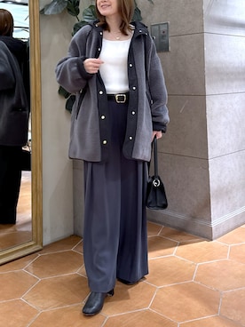 「アイテム（チョーカー）」を使った、TOMOさん（レディース・152cm）の秋コーディネート