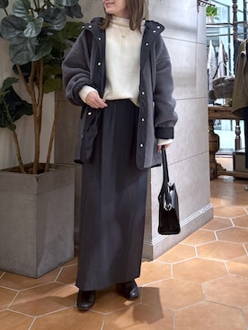 「アイテム（ネックレス）」を使った、TOMOさん（レディース・152cm）の秋コーディネート