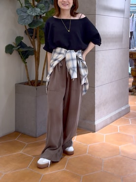 「アイテム（ニット/セーター）」を使った、TOMOさん（骨格ナチュラル・レディース・152cm）の夏コーディネート
