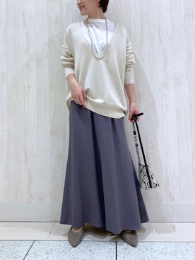 「RIVE DROITE（リヴドロワ）のアイテム（スリッポン）」を使った、TOMOさん（レディース・152cm）の夏コーディネート