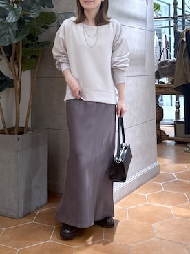 「アイテム（ネックレス）」を使った、TOMOさん（レディース・152cm）の秋コーディネート