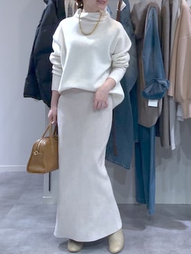 「アイテム（ネックレス）」を使った、TOMOさん（レディース・152cm）の冬コーディネート