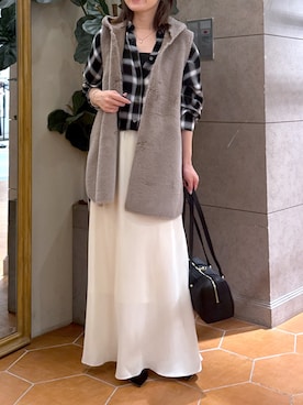 「秋のコーデ」｜「アイテム（その他アウター）」を使った、TOMOさん（レディース・152cm）の秋コーディネート