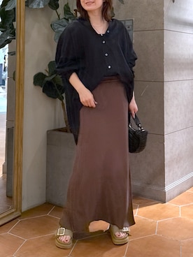 「マーメイドスカート」｜TOMOさん（骨格ナチュラル・レディース・152cm）の夏コーディネート