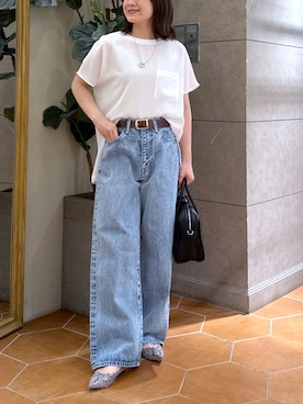 「アイテム（パンプス、グレー系）」を使った、TOMOさん（レディース・152cm）の夏コーディネート