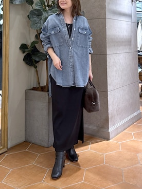 「アイテム（ネックレス）」を使った、TOMOさん（レディース・152cm）の秋コーディネート