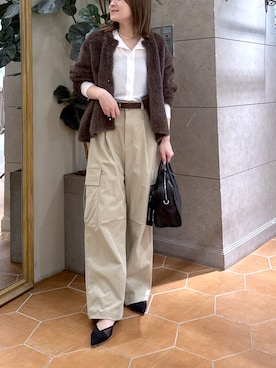 「アイテム（カーゴパンツ）」を使った、TOMOさん（レディース・152cm）の秋コーディネート