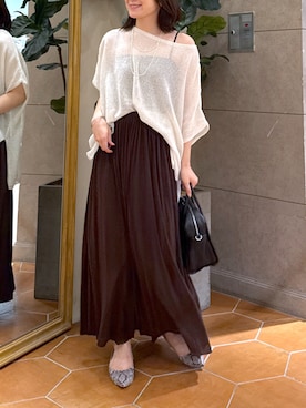 「アイテム（パンプス、グレー系）」を使った、TOMOさん（レディース・152cm）の夏コーディネート