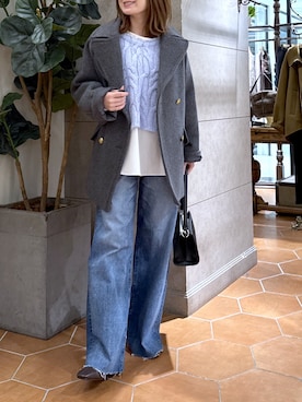 「アイテム（ピーコート）」を使った、TOMOさん（レディース・152cm）の秋コーディネート