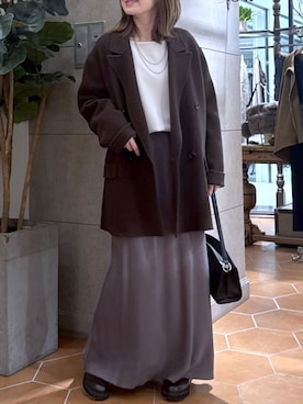 「RIVE DROITE（リヴドロワ）の【収納力抜群】2wayハンドルバッグ（ハンドバッグ）」を使った、TOMOさん（レディース・152cm）の秋コーディネート