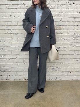 「アイテム（ピーコート）」を使った、TOMOさん（レディース・152cm）の秋コーディネート