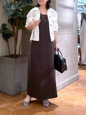 「アイテム（パンプス、グレー系）」を使った、TOMOさん（レディース・152cm）の夏コーディネート