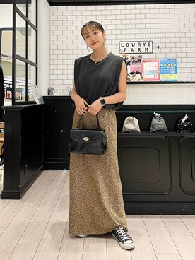 「LOWRYS FARM（ローリーズファーム）のバルーンプルオーバーフレンチスリーブ　574769（Tシャツ/カットソー）」を使った、minoriさん（レディース・156cm）の秋コーディネート