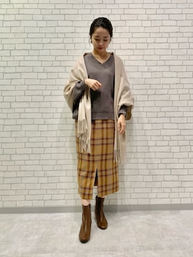 「Vネック」｜Mizuhoさん（レディース・158cm）の秋コーディネート