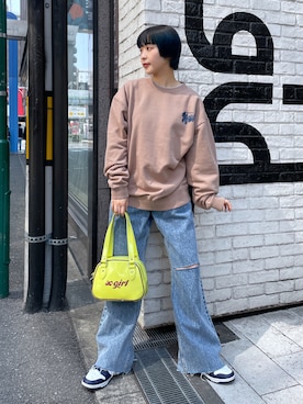 「ボストンバッグ」｜上野　瑞稀さん（レディース・157cm）の春コーディネート