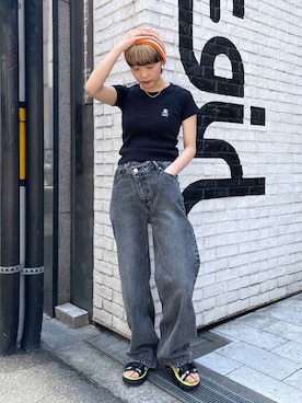 「ごきげんウィーク」｜「アイテム（帽子）」を使った、上野　瑞稀さん（レディース・157cm）の春コーディネート