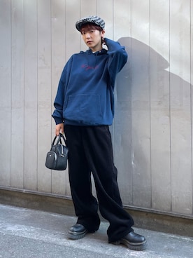 「秋冬」｜「アイテム（ハンチング/ベレー帽）」を使った、上野　瑞稀さん（レディース・157cm）の秋コーディネート
